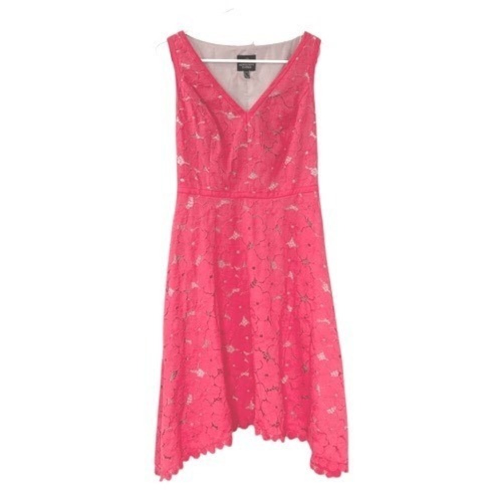 Adrianna Papell Coral Cutout Floral Dress Size 4 - Picture 2 of 9